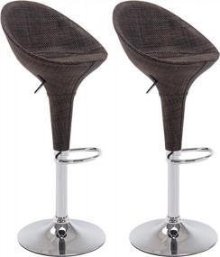 img 2 attached to Upgrade Your Bar With HOMCOM'S Adjustable Rattan Swivel Bar Stools - Set Of 2