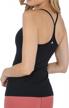 experience comfort and style with yogalicious camisole tank top: lightweight and ultra-soft with built-in support bra logo