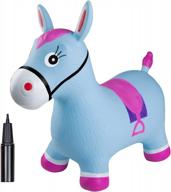 jump into fun with inpany bouncy horse hopper - ride on rubber bouncing animal toy for kids with pump included logo