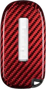 img 2 attached to 🔴 Enhance your Jeep Key with MissBlue Carbon Fiber Key Fob Cover - Lightweight Glossy Finish, B Style - Red