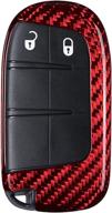 🔴 enhance your jeep key with missblue carbon fiber key fob cover - lightweight glossy finish, b style - red logo