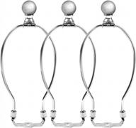 uratot 3 pack 8 inch silver lamp harp holder lamp shade harp, saddle base and lamp finial for table and floor lamps (silver) logo