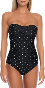 img 4 attached to Flaunt Your Figure With RELLECIGA'S Tummy Control Strapless One Piece Swimsuit For Women