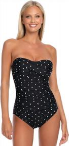 img 2 attached to Flaunt Your Figure With RELLECIGA'S Tummy Control Strapless One Piece Swimsuit For Women