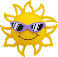 coolballs california sunshine car antenna topper with sunglasses - cute dashboard accessory and auto mirror dangler (purple sunglasses) logo
