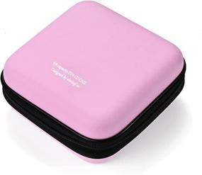 img 4 attached to 📀 LIOVODE Pink DVD Case, 48 Capacity EVA CD Holder Storage Organizer - Portable & Protective Wallet for Car (48 Capacity)