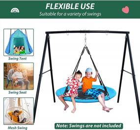 img 3 attached to Swing Into Fun With Trekassy'S Heavy-Duty Metal Swing Frame For Kids And Adults - Supports Up To 440Lbs!