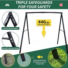 img 2 attached to Swing Into Fun With Trekassy'S Heavy-Duty Metal Swing Frame For Kids And Adults - Supports Up To 440Lbs!