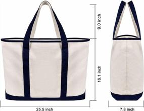 img 3 attached to Get Stylishly Organized With The Extra Large InOne 25 Canvas Zipper Tote Bag - Perfect For Beach, Shopping, And More!