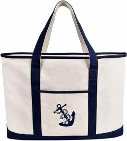 img 4 attached to Get Stylishly Organized With The Extra Large InOne 25 Canvas Zipper Tote Bag - Perfect For Beach, Shopping, And More!