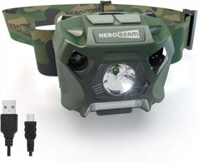 img 4 attached to USB Rechargeable Fishing Headlamp With White And Red Lighting - HeroBeam® Hands Free ON/Off Mode – Lightweight, Camouflaged & Weatherproof For Fishermen