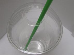 img 2 attached to 🥤 100 Sets of 16oz Plastic Ultra Clear Cups with Flat Lids - Ideal for Iced Coffee, Bubble Tea, Frozen Cocktails, Water, Soda, and Juices