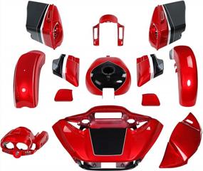 img 4 attached to HR3 Inner Outer Fairing Glove Box Side Cover Stretched Saddlebags Front Rear Fender Gas Tank Wicked Red & Black Tempest Bodykit Bodywork Fit For Harley CVO Road Glide 2015-2020
