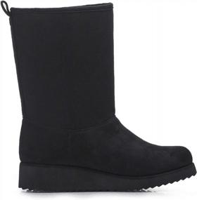 img 1 attached to Women'S Winter Snow Boots - Warm Faux Fur Lined Platform Non-Slip Mid Calf Shoes, Black Size 8 By KRABOR