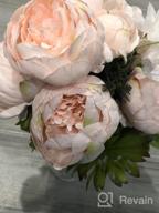 img 1 attached to Vintage Artificial Peony Bouquet - Luyue New Green Silk Flowers review by Linda Lewis