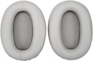 black soft-touch leather replacement ear-pads cushions with noise-isolation memory foam for sony wh-1000xm2 and mdr-1000x headphones logo