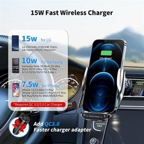 img 2 attached to 🚗 Convenient and Fast 15W Wireless Car Charger Mount with Smart Sensor for iPhone, Samsung, Huawei, Xiaomi, LG, and More Android Smartphones