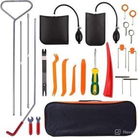 img 4 attached to 🔧 MTanlo 24-Piece Essential Automotive Tool Kit with Extended Reacher, Air Wedge Pump, Non-Marring Wedge