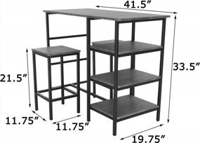 img 1 attached to Преобразите свою кухню с помощью набора столов для паба Zenvida из 3 предметов и компактных полок для хранения