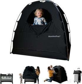 img 4 attached to 👶 SlumberPod Portable Privacy Pod: Blackout Canopy Crib Cover for Babies (4 Months and Up) – Includes Monitor Pouch and Pack n Play Blackout Cover – Baby Travel Crib Canopy in Black/Grey