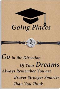 img 4 attached to DESIMTION Graduation GIfts For Her 2022 Platinum Plated Compass Bracelet Seniors College High School Graduate Gifts For Girls Daughter