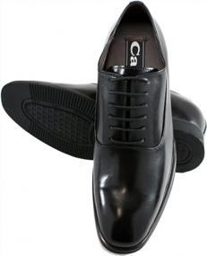 img 1 attached to CALTO Мужские невидимые увеличивающие рост туфли-лодочки - Черные кожаные туфли-оксфорды на шнуровке премиум-класса для вечерних платьев - G8082-3 Inches Taller