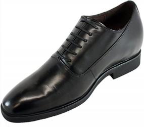 img 3 attached to CALTO Мужские невидимые увеличивающие рост туфли-лодочки - Черные кожаные туфли-оксфорды на шнуровке премиум-класса для вечерних платьев - G8082-3 Inches Taller