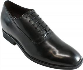 img 4 attached to CALTO Мужские невидимые увеличивающие рост туфли-лодочки - Черные кожаные туфли-оксфорды на шнуровке премиум-класса для вечерних платьев - G8082-3 Inches Taller