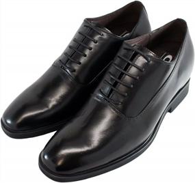 img 2 attached to CALTO Мужские невидимые увеличивающие рост туфли-лодочки - Черные кожаные туфли-оксфорды на шнуровке премиум-класса для вечерних платьев - G8082-3 Inches Taller