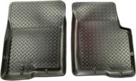 husky liners classic style series front floor liners - black 36261: perfect fit for 2005-2021 nissan frontier crew/extended/king cab & 2009-2012 suzuki equator crew/extended cab (2 pcs) logo