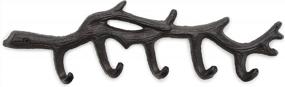 img 4 attached to Tree Branch Design Wall Mount Key Holder Rack With 5 Sturdy Hooks, 13¼ X 4 Inches, Cast Iron, Brown - 1 Unit