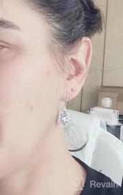 img 5 attached to Chuvora 925 Sterling Silver Open Filigree Flower Blue Topaz Gemstone Teardrop Dangle Hook Earrings 1.5" - Women'S Jewelry