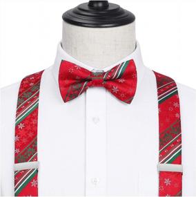 img 3 attached to 🎄 HISDERN Christmas Snowflake Suspenders: Stylish Men's Accessories for Ties, Cummerbunds & Pocket Squares