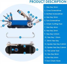 img 3 attached to Набор инструментов для ремонта велосипеда 17-в-1: сверхмощные портативные велосипедные многофункциональные инструменты для экстренного ремонта горных и шоссейных велосипедов