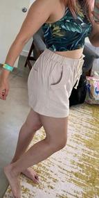 img 6 attached to Comfortable Linen Beach Shorts With Elastic Drawstring Waist For Women By BLENCOT
