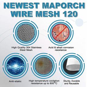 img 1 attached to Set Of 2 MAPORCH Stainless Steel Mesh Screens - 120 Wire, 11.4"X 23.6" (29Cm X 60Cm), Woven Metal Mesh For Ventilation, Doors, Showers, Drains And Cabinets