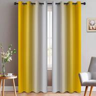 желтые шторы yakamok ombre длиной 84 дюйма, панели для штор с градиентом цвета, блокирующие свет, затемняющие оконные шторы с люверсами для спальни (52x84 дюйма, 2 панели) логотип