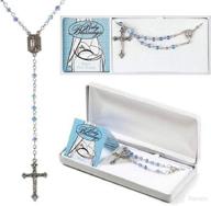 silver plated 4mm bead blue boy baby blessings first rosary for enhanced seo logo
