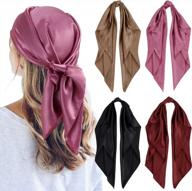 luxurious satin headscarf set in large square design for women logo