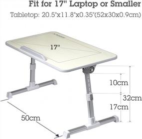 img 3 attached to Neetto Honeydew Laptop Bed Table: Adjustable, Portable Lap Desk 🛏️ for Eating, Reading & Writing on Bed, Couch, Sofa, and Floor