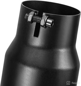 img 1 attached to 🔧 Kepect 3 Inlet Black Exhaust Tip: Universal 3" Inlet, 4" Outlet, 12" Long Tailpipe Tip