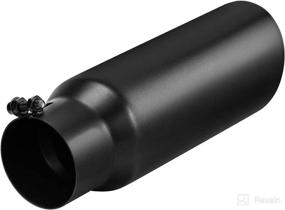 img 3 attached to 🔧 Kepect 3 Inlet Black Exhaust Tip: Universal 3" Inlet, 4" Outlet, 12" Long Tailpipe Tip