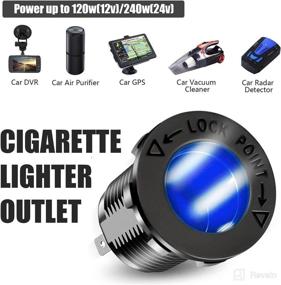 img 2 attached to 🔌 2022 Waterproof Cigarette Lighter Socket Splitter with Rocker Toggle Switch, 45W PD Type C, 18W QC 3.0 USB Outlet, LED Voltmeter - 12V Female Socket Plug DC Adapter