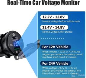 img 1 attached to 🔌 2022 Waterproof Cigarette Lighter Socket Splitter with Rocker Toggle Switch, 45W PD Type C, 18W QC 3.0 USB Outlet, LED Voltmeter - 12V Female Socket Plug DC Adapter