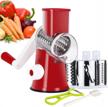 manual rotary cheese grater: perfect for veggies, potatoes, cucumber & carrot - ourokhome red shredder drum slicer logo