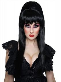img 4 attached to Станьте владычицей тьмы с черным париком ALLAURA - идеально подходит для ведьм, вампиров и королев Хэллоуина!