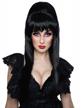 be the mistress of the dark with allaura's black wig - perfect for witches, vampires & halloween queens! logo