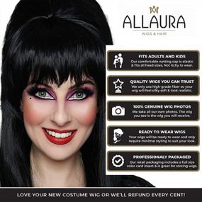img 3 attached to Be The Mistress Of The Dark With ALLAURA'S Black Wig - Perfect For Witches, Vampires & Halloween Queens!