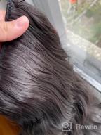 img 1 attached to Dark Brown Wavy Clip-In Hair Extensions - 4 Pieces, 20 Inches, 180G Full Head Thick Synthetic Fiber Hairpieces For Women By FESHFEN review by Roderick Reynolds