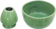complete matcha ceremony set by bamboomn - soft light green ceramic matcha bowl with whisk holder - ideal for optimal matcha brewing experience logo